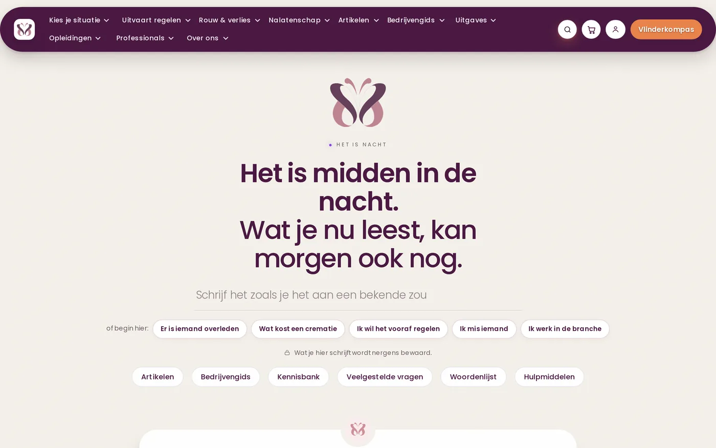 De homepage van Uitvaart-Platform.nl