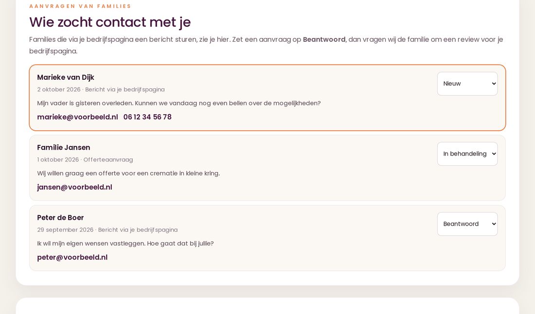 Schermafbeelding: Waar zie ik wie contact met me zocht?