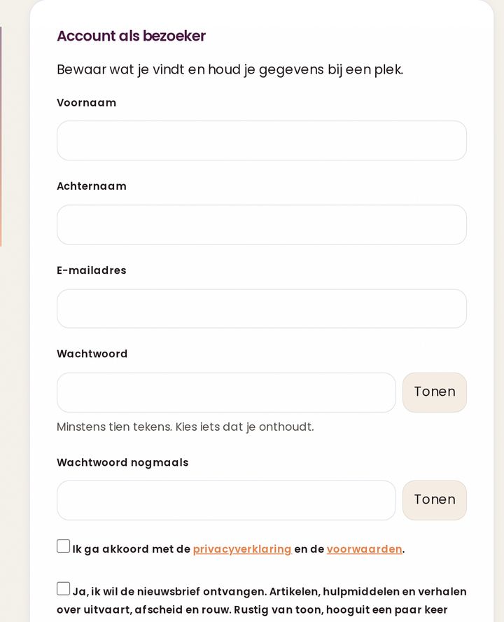 Schermafbeelding: Hoe maak ik een account aan?